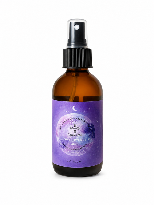 Moon Flower Bliss Mist Body | Natural Aura Clearing Spray Front by Organic Bliss Wellness
