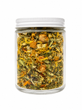 Root and Rise Ritual Loose Herbal Tea by Organic Bliss Wellness Clear Jar View
